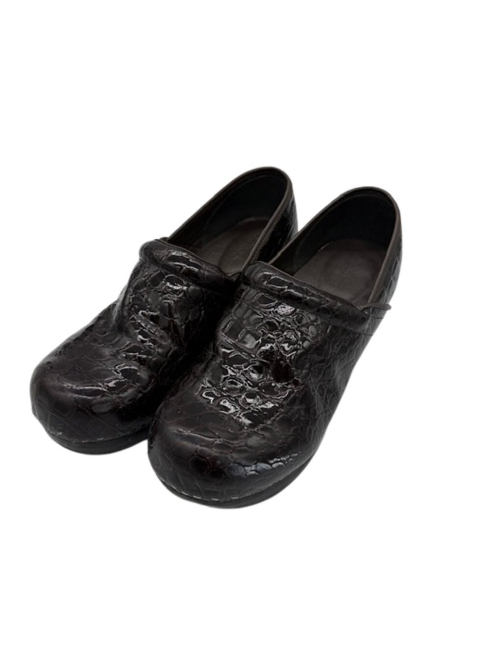 Croft & Barrow Black Croc Embossed Comfort Clogs Size 9M